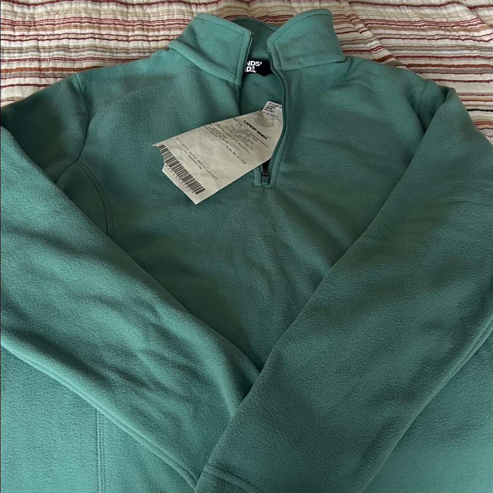 Ladie’s L Teal Half-Zip Lightweight Polar Fleece -tags on